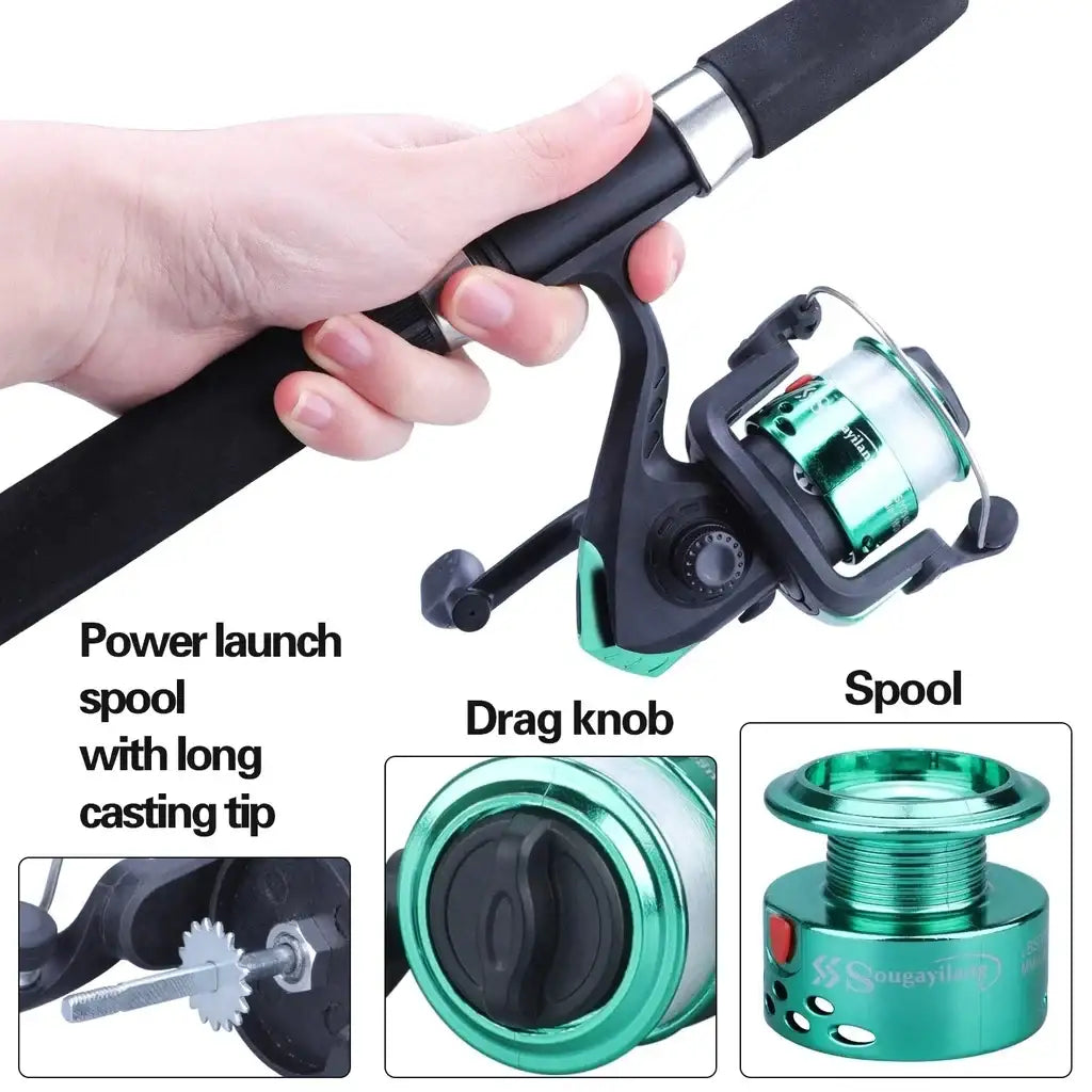 Kit Robalo Power – 2 Varas 60–120 lbs com Molinete e Linha