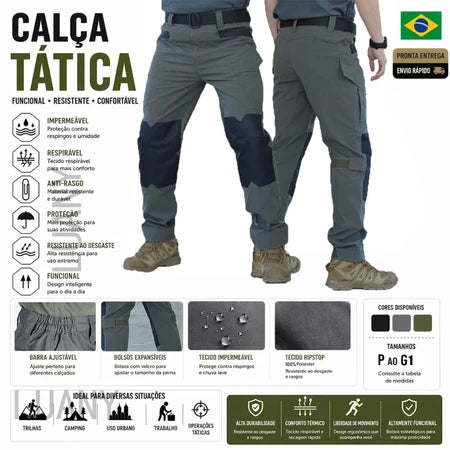 Calça Tática Arpex™ Cargo Pro | Impermeável e Resistente