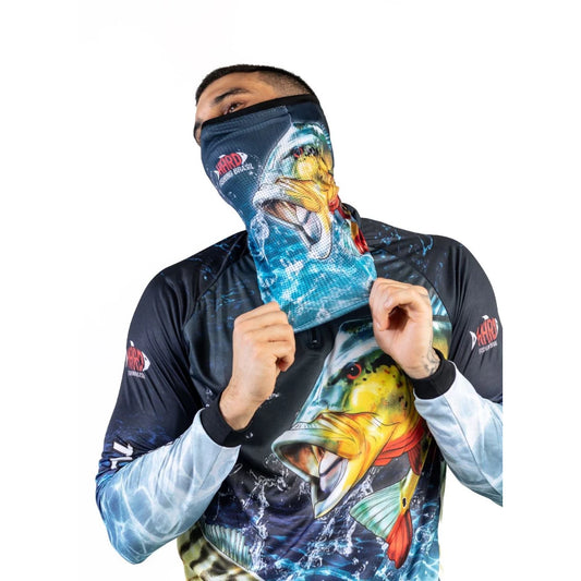 Kit Camisa Camiseta Blusa De Pesca + Bandana Balaclava Com Proteção Térmica Uv50 Tecido Dryfit Leve