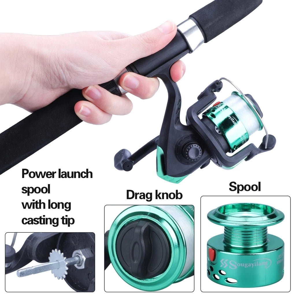 Kit Robalo Power – 2 Varas 60–120 lbs com Molinete e Linha