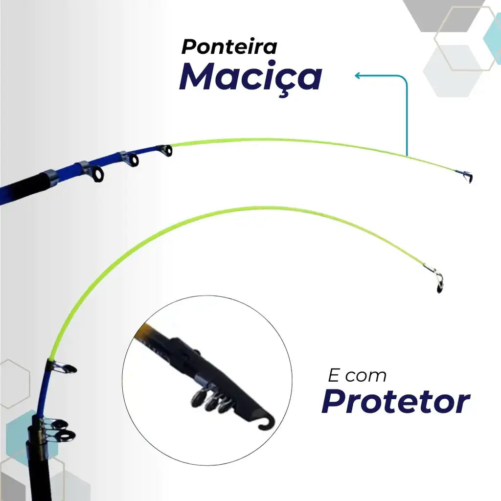 Kit Robalo Power – 2 Varas 60–120 lbs com Molinete e Linha